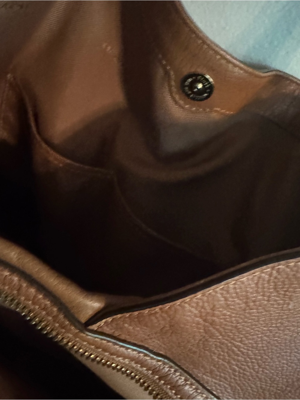 COACH Edie 31 Brown Leather Shoulder Tote - Picture 6 of 7